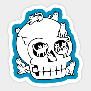 Skull is Full of Cats Doodle Sticker